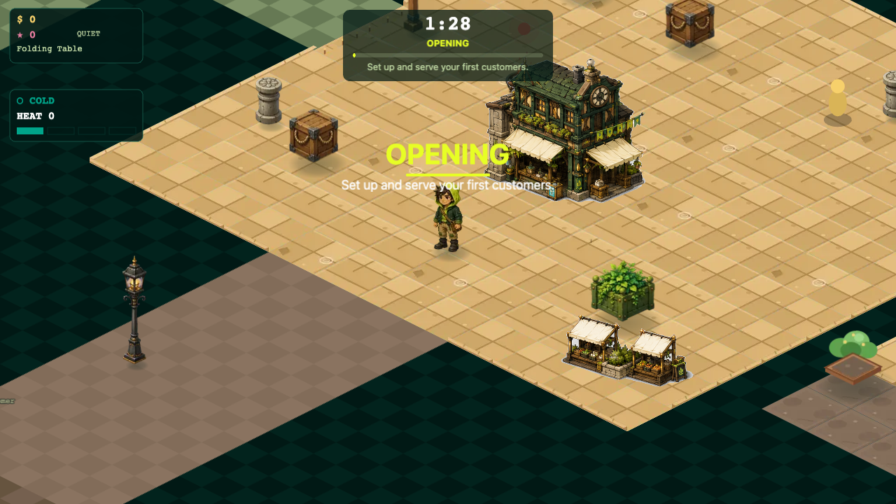 The market plaza and stalls